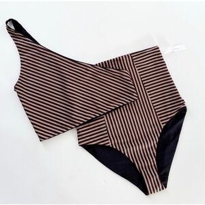 BAIIA Reversible One Shoulder Longline High Waisted Bikini Set Size 20 NEW